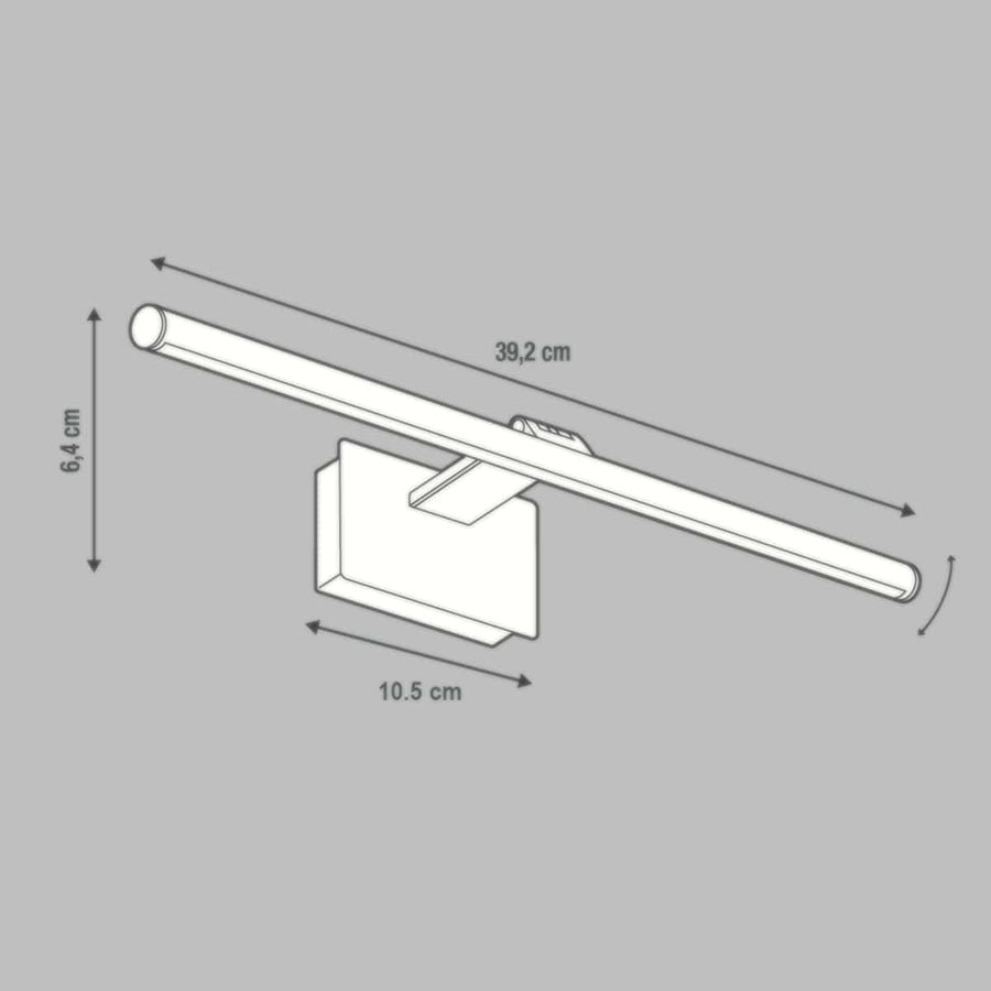 Bricocenter APPLIQUE MUSEIO ALLUMINIO NICKEL 39.2X10.5X6.4CM LED 5.1W LUCE NATURALE