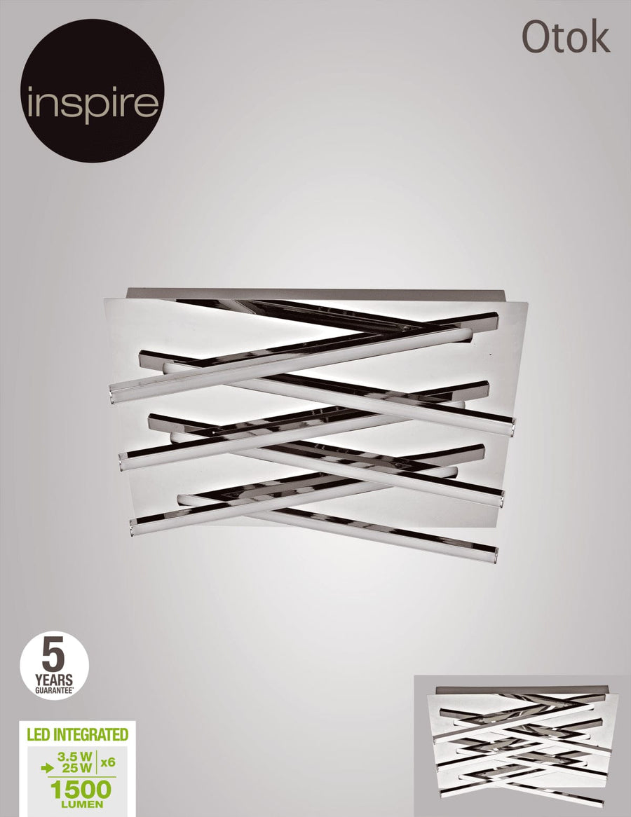 Bricocenter OTOK CEILING LAMP METAL CHROME 35X10.7 CM LED 6X3.5W NATURAL LIGHT