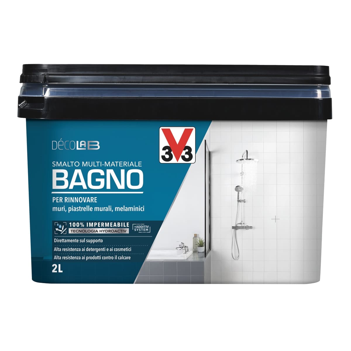 Bricocenter MULTIMATERIAL WATER GLAZE FOR BATHROOM WHITE LINEN SATIN V33 2 LT