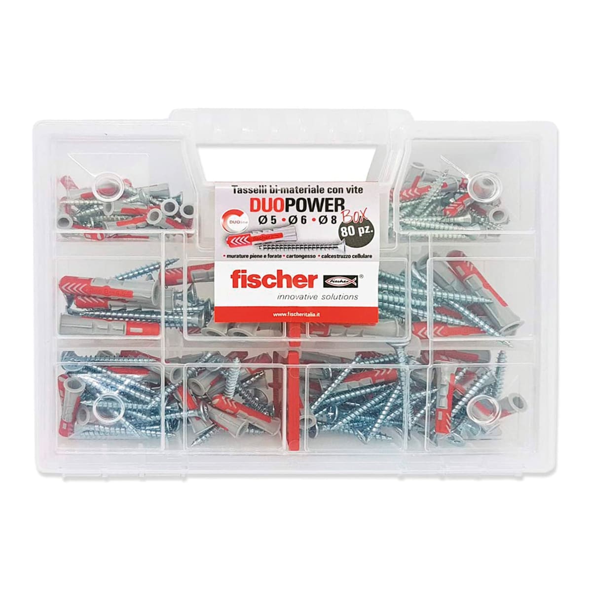 Bricocenter FISCHER DUOPOWER PLUG KIT W/V D.6, 8,10, 80PCS.