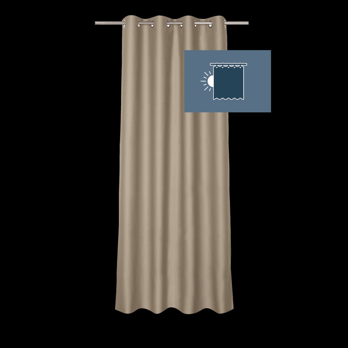 ALYCIA BLACKOUT CURTAIN DOVE GREY 140X280 CM WITH EYELETS