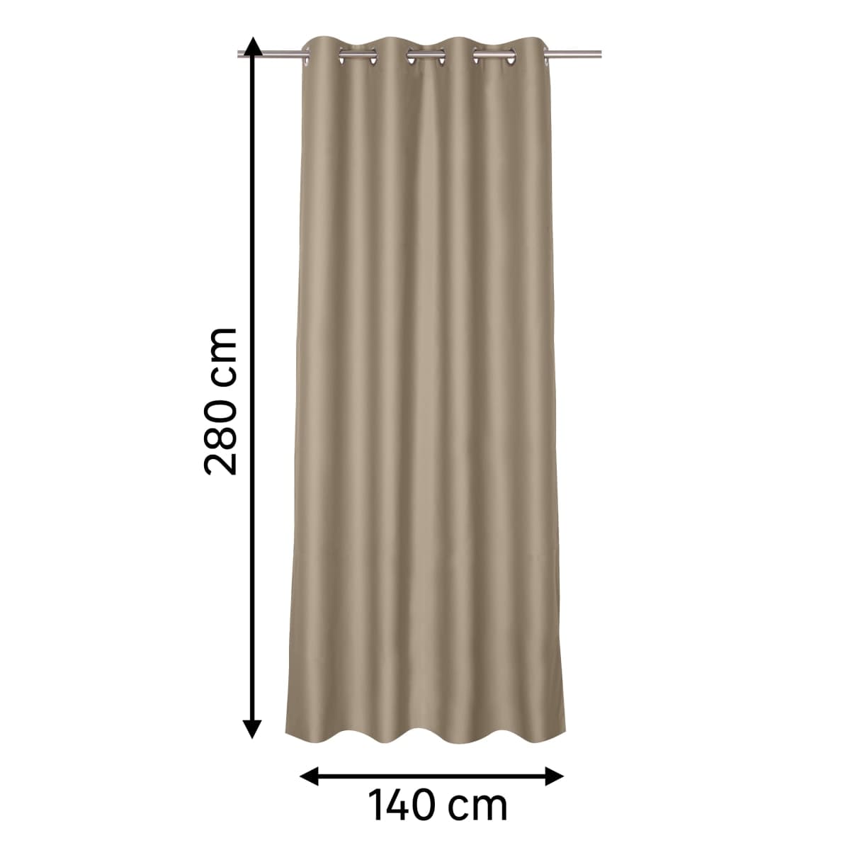 ALYCIA BLACKOUT CURTAIN DOVE GREY 140X280 CM WITH EYELETS