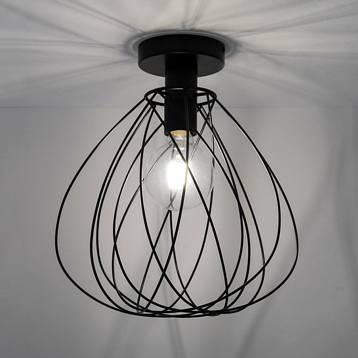 CEILING LAMP MERONE METAL BLACK D32 CM E27=60W