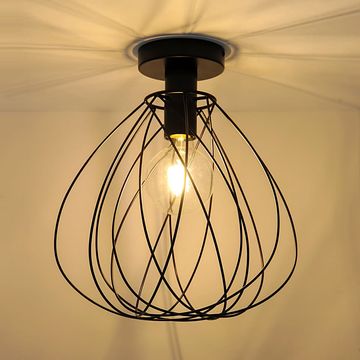 Bricocenter CEILING LAMP MERONE METAL BLACK D32 CM E27=60W