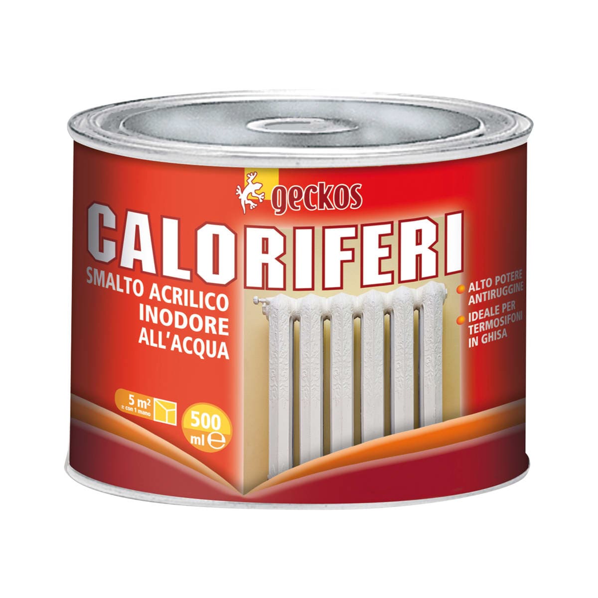 Bricocenter GECKOS BRIGHT WHITE RADIATOR WATER GLAZE 500 ML