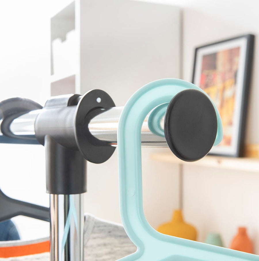 Bricocenter STAND WITH 1 BAR AND WHEELS W86.3xD51xH159CM CHROMIUM-METAL HEIGHT ADJUSTMENT