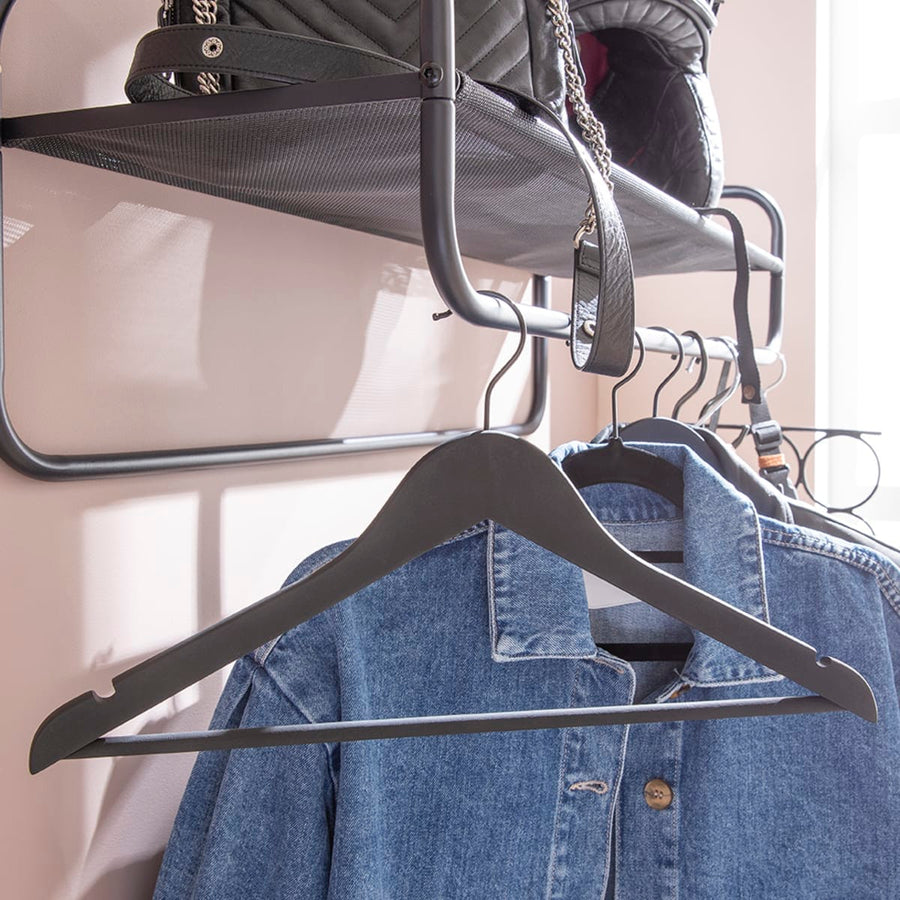 Bricocenter SET OF 4 SPACEO BLACK NON-SLIP HANGERS