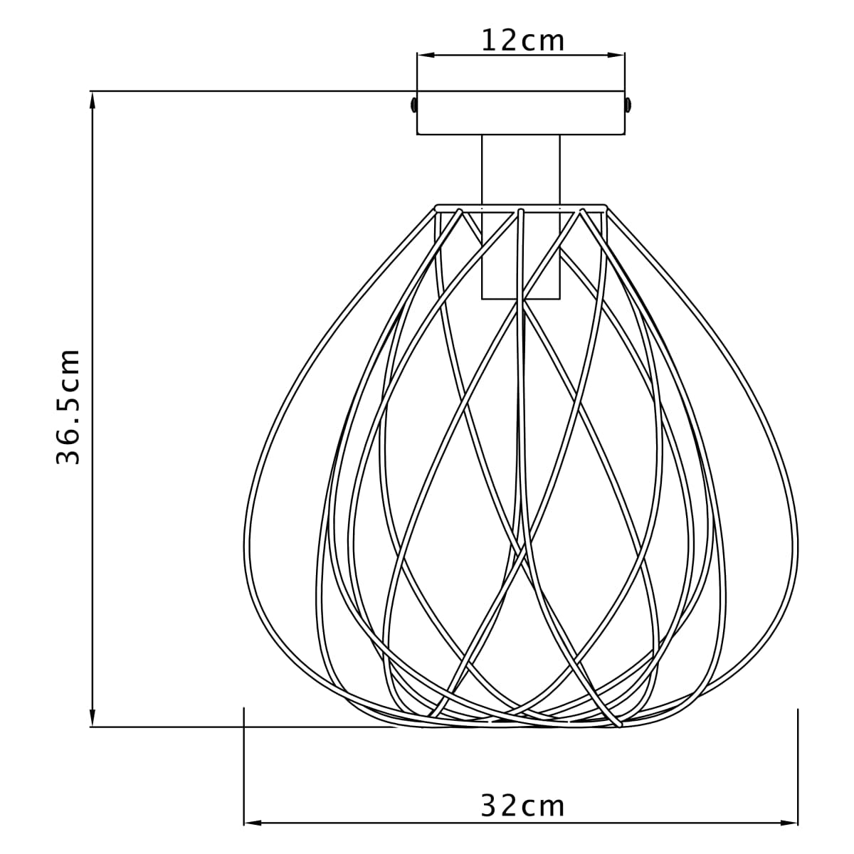 Bricocenter CEILING LAMP MERONE METAL BLACK D32 CM E27=60W