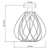 CEILING LAMP MERONE METAL BLACK D32 CM E27=60W
