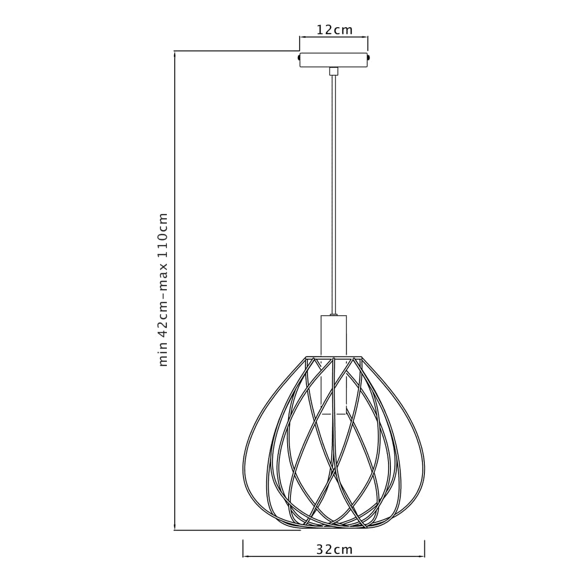 Bricocenter MERONE BLACK METAL CHANDELIER D32 E27=60W