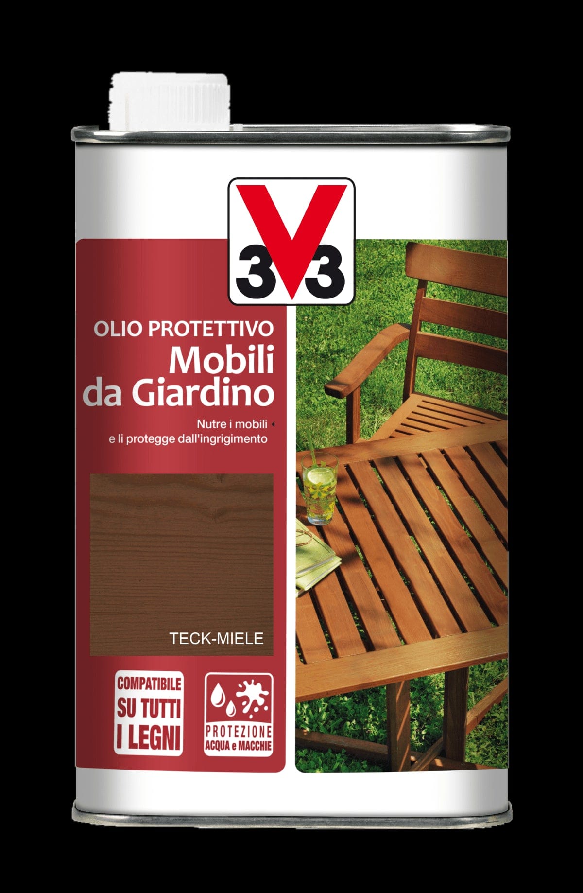 Bricocenter PROTECTIVE OIL FOR WOODEN GARDEN FURNITURE SOLVENT-BASED TECK MIELE V33 1 LITRE