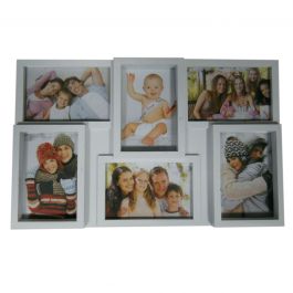 PVC MULTIFOTO 44X28 CM 6 PLACES WHITE