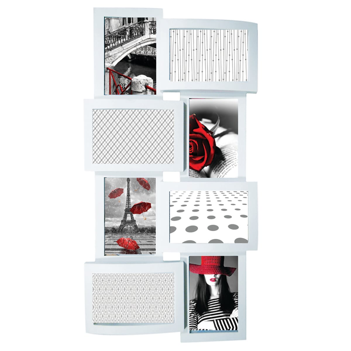 MULTI PHOTO EASY 30X58 CM 8 PLACES PVC WHITE