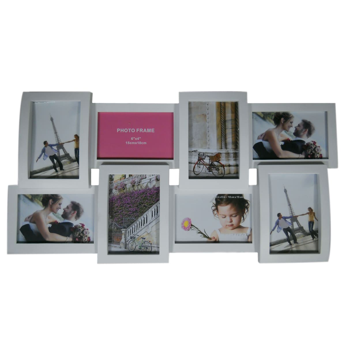 MULTI PHOTO EASY 30X58 CM 8 PLACES PVC WHITE