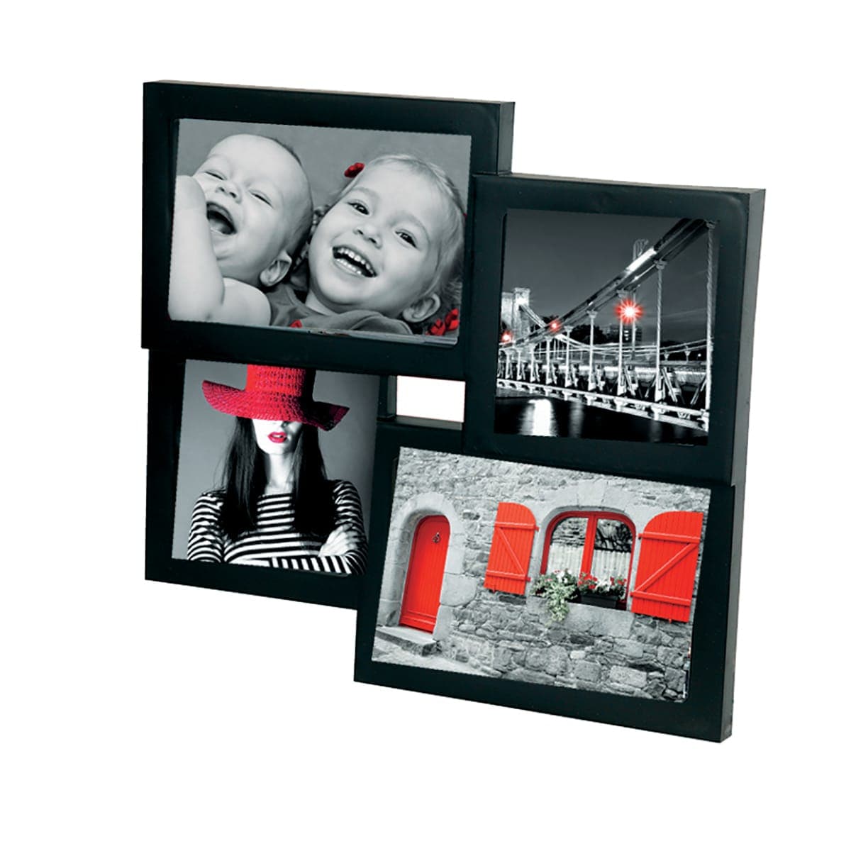 Bricocenter MULTIFOTO EASY 26X28 CM 4 PLACES PVC BLACK