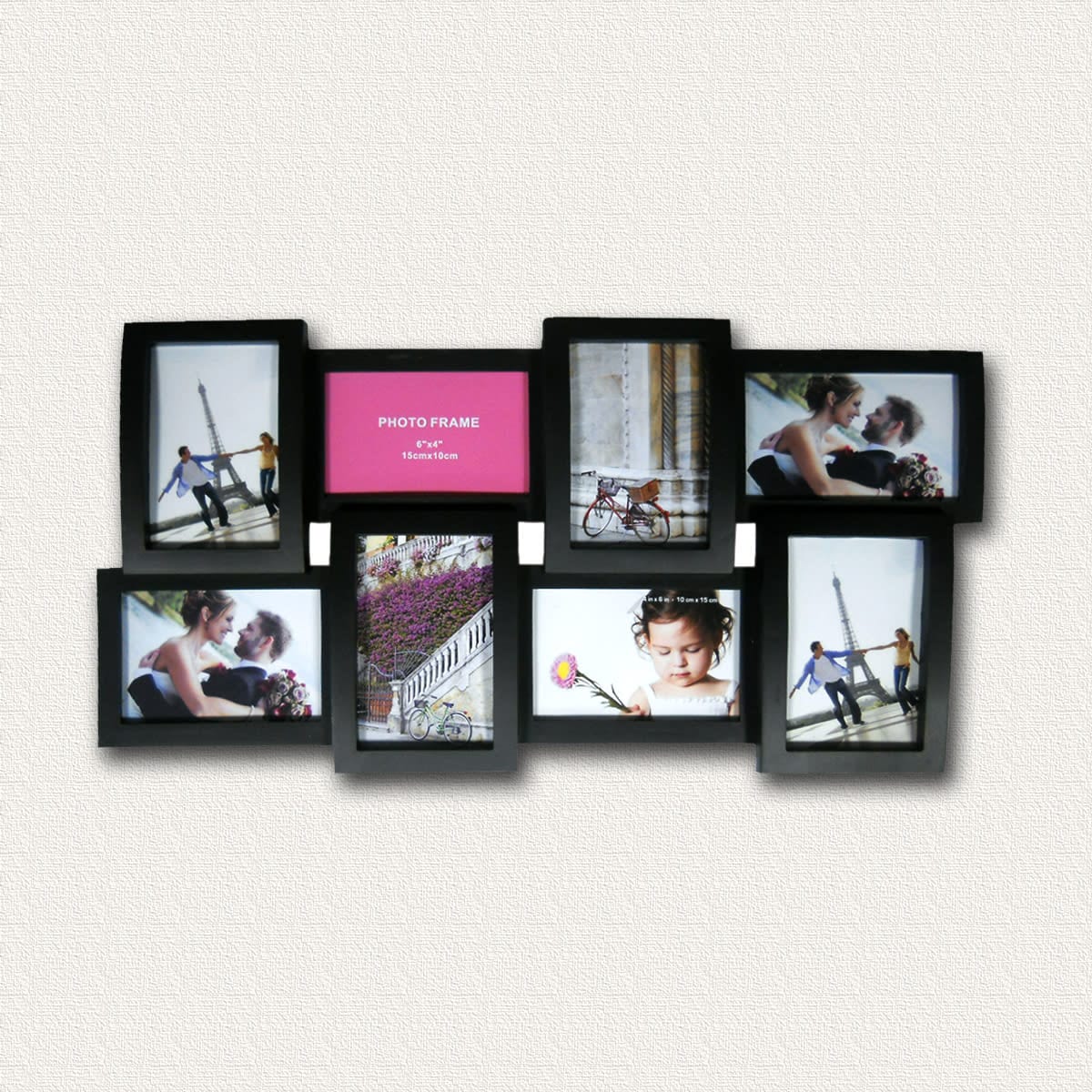 Bricocenter MULTIFOTO EASY 30X58 CM 8 PLACES PVC BLACK