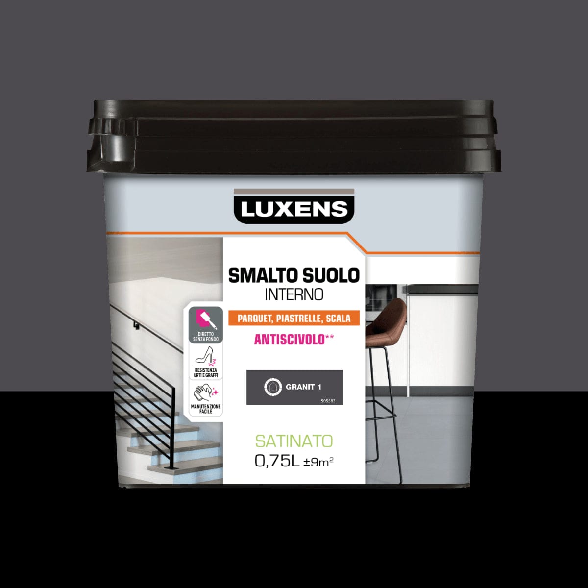 LUXENS GRANITE SATIN INTERIOR FLOOR ENAMEL 1 L 0.75