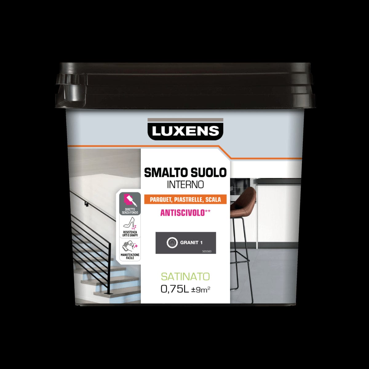 LUXENS GRANITE SATIN INTERIOR FLOOR ENAMEL 1 L 0.75