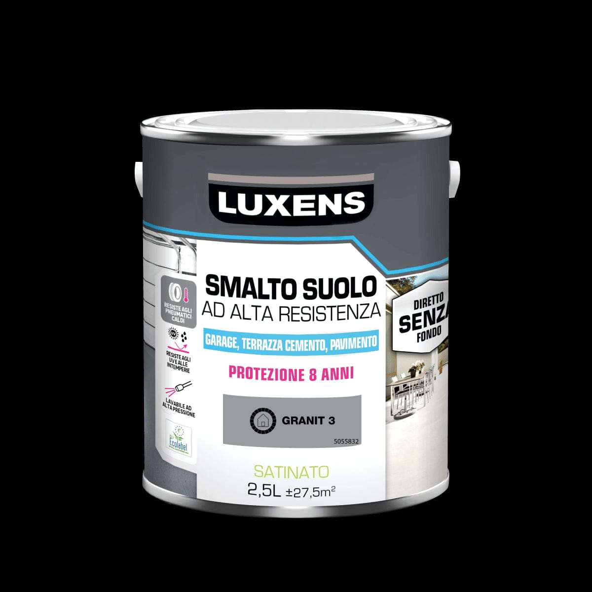 Bricocenter GARAGE FLOOR ENAMEL 2.5 L GREY GRANITE 3 LUXENS