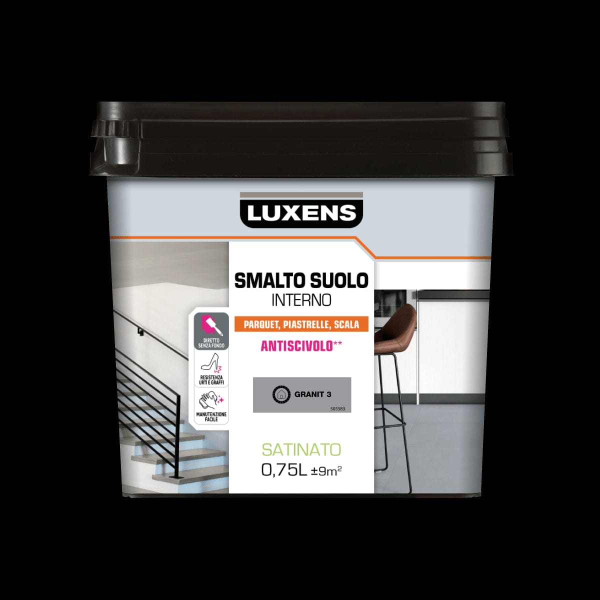 LUXENS GRANITE SATIN INTERIOR FLOOR ENAMEL 3 L 0.75