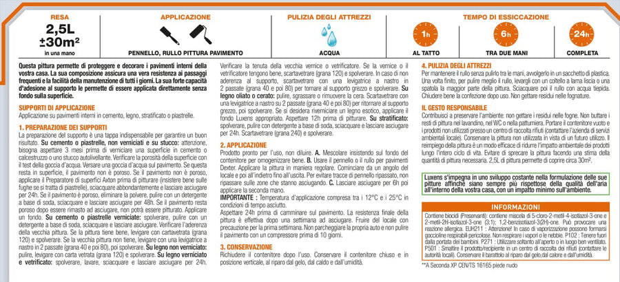 Bricocenter LUXENS GRANITE SATIN INTERIOR FLOOR ENAMEL 1 L 2.5