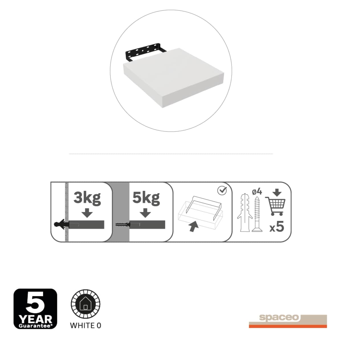 Bricocenter TAMBURED TABLE W23xD23xH3.8CM WHITE COLOUR