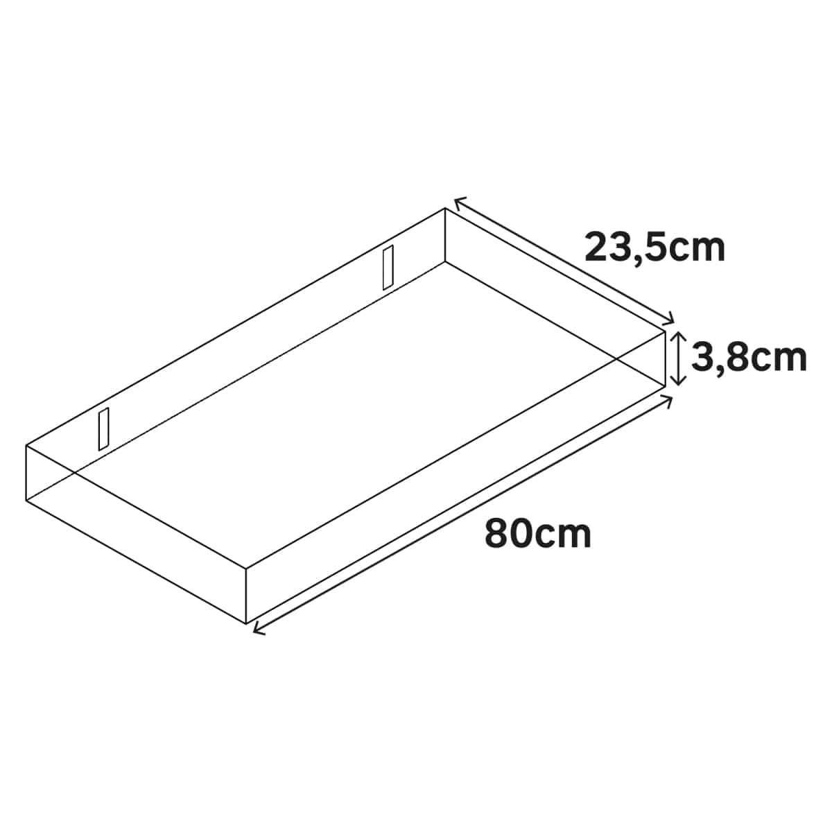 Bricocenter L80xW23xH3.8CM COLOUR WHITE TAMBOURED TABLE