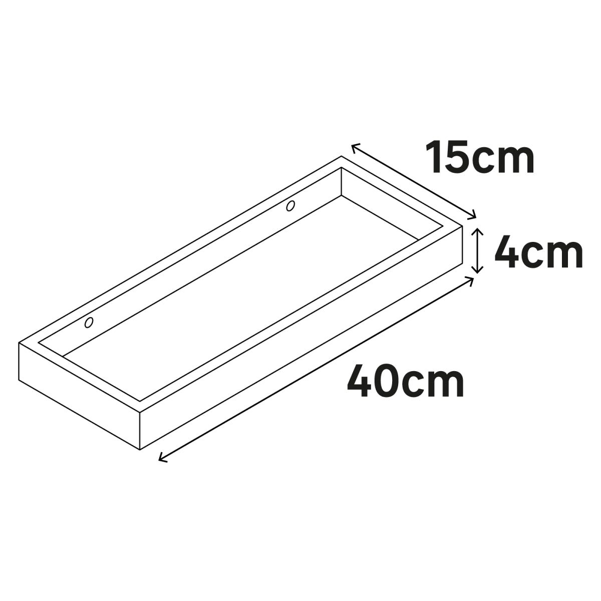 W40xD15xH3CM WOODEN TABLE IN WHITE