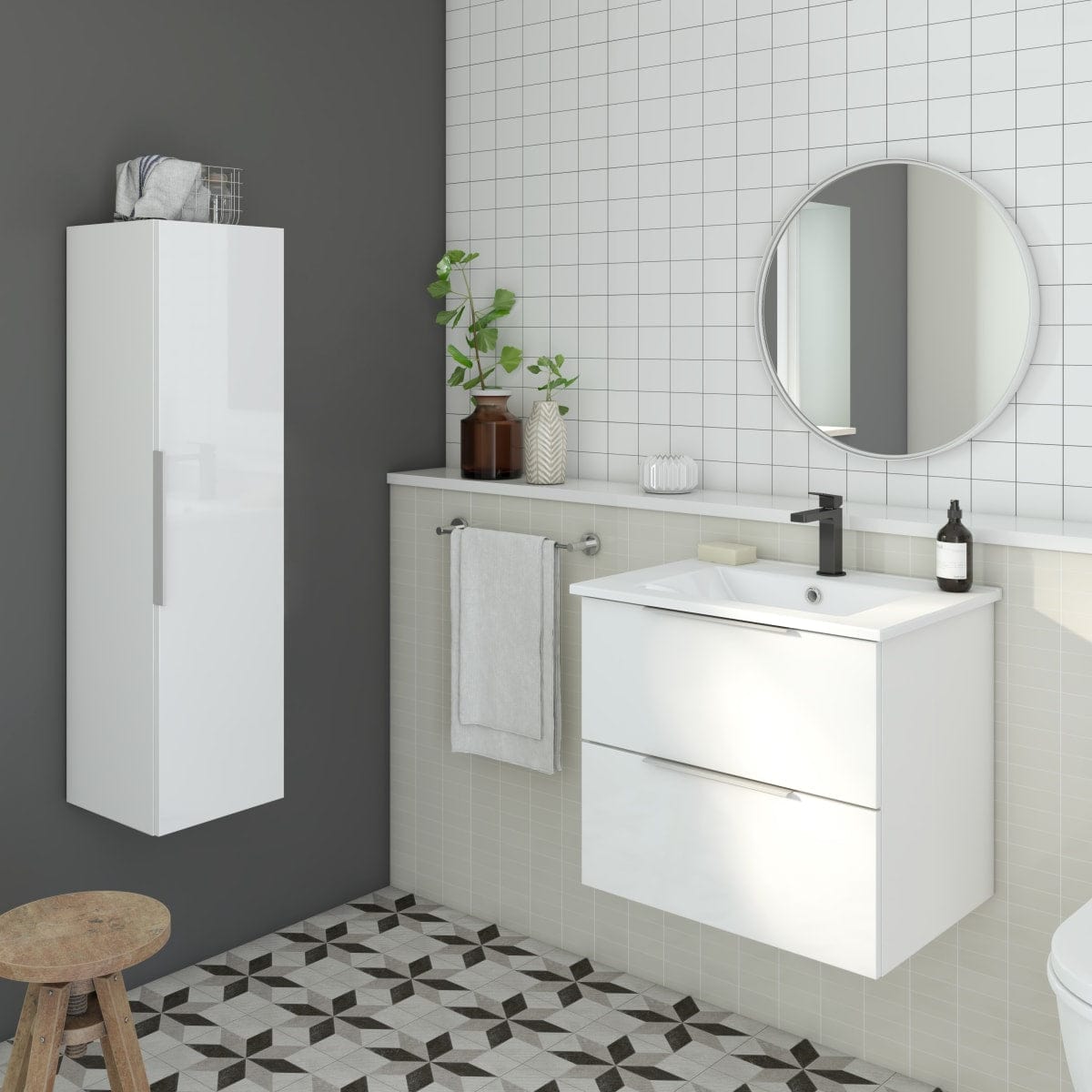 Bricocenter ESSENTIAL BASE UNIT 2 DRAWERS L 60CM H 53CM WHITE