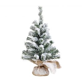 SNOWY CHRISTMAS TREE WITH JUTE BASE COVER H45CM