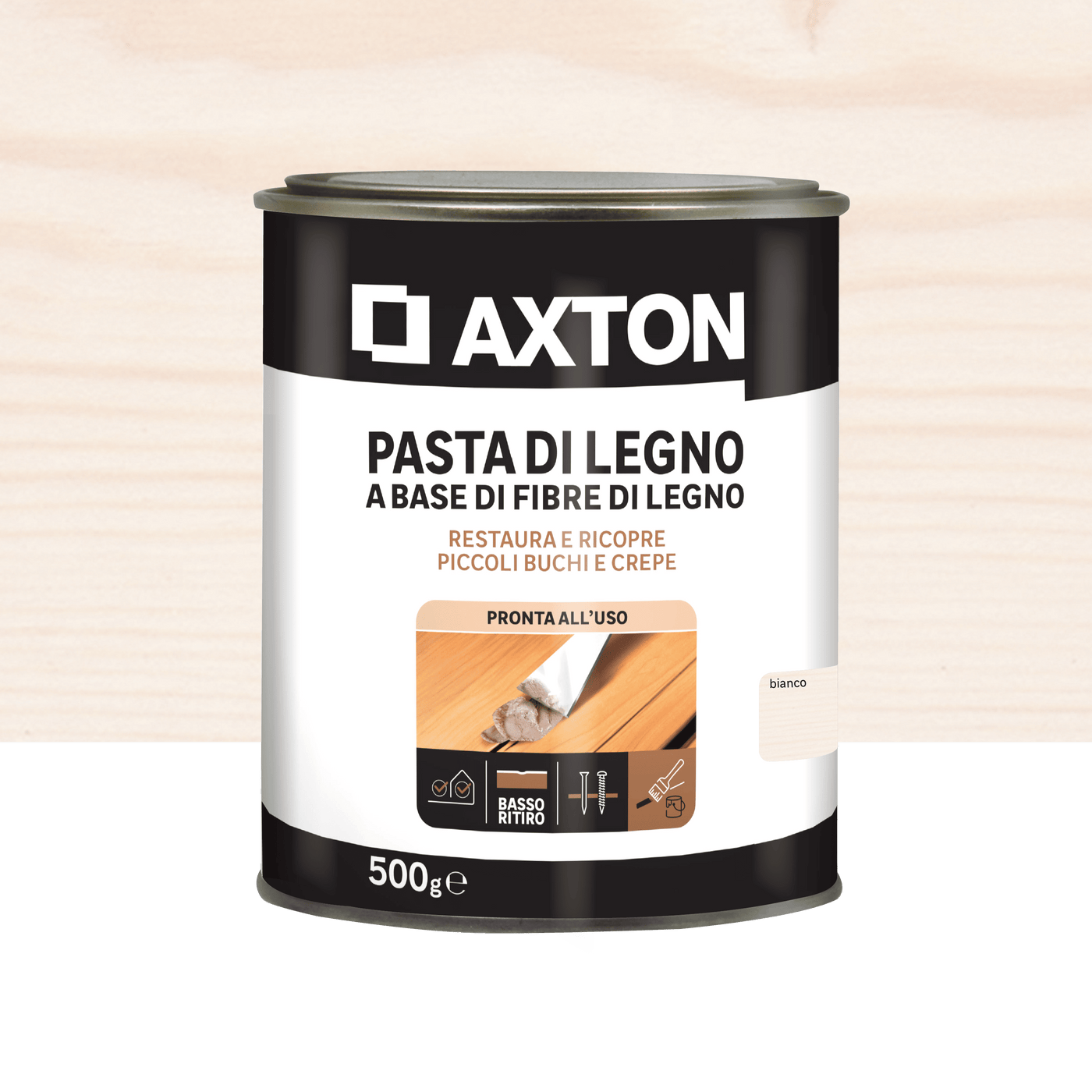 Axton wood filler paste, white, 500g