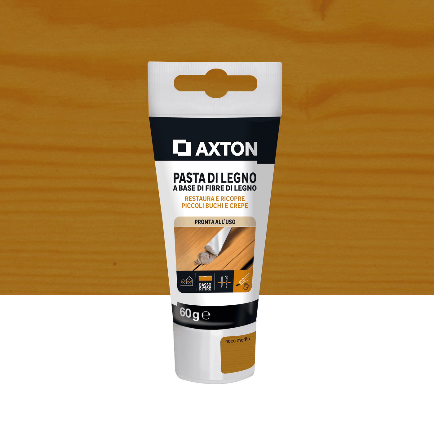 Axton wood filler paste, medium walnut, 60g