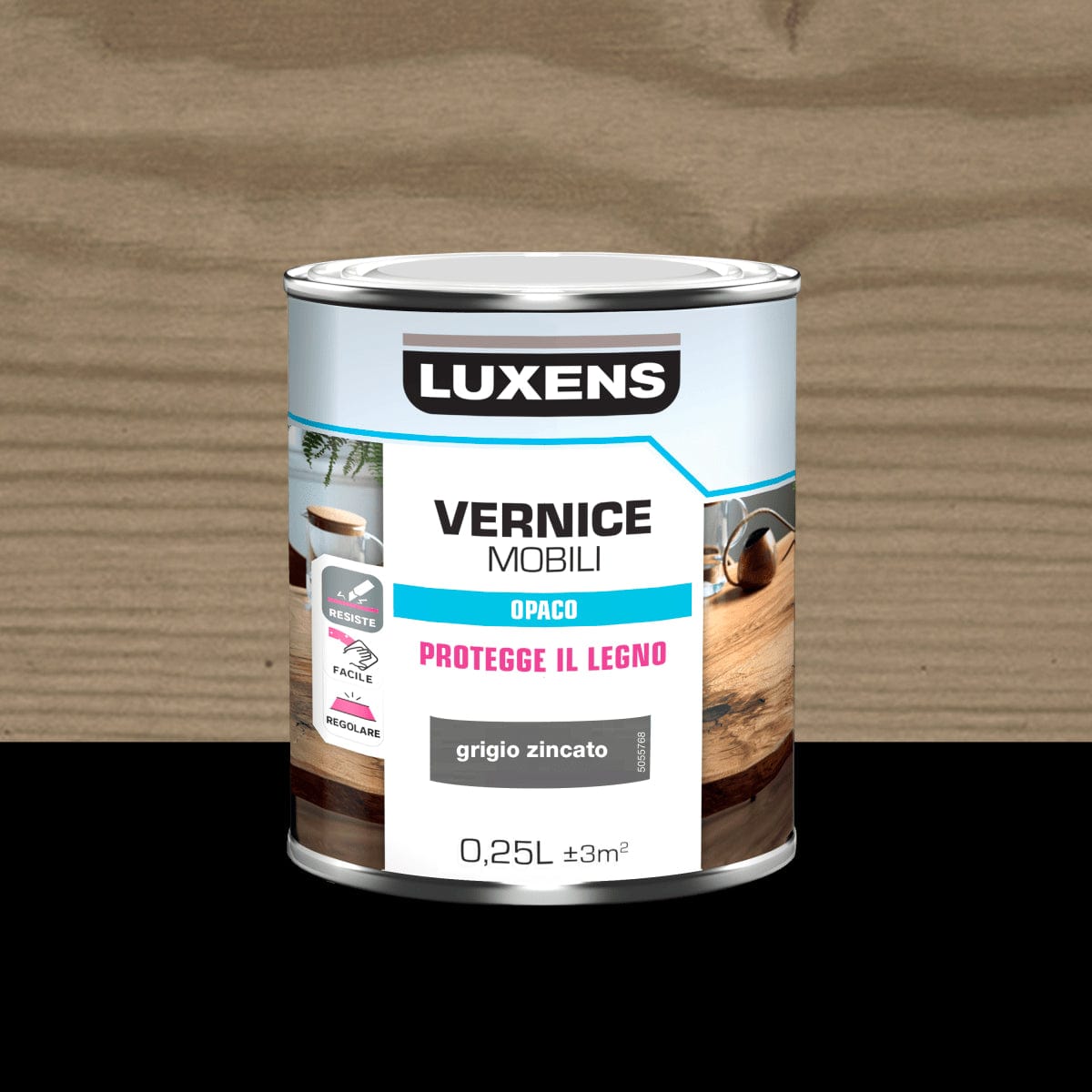 Bricocenter MATT GALVANISED GREY WOOD PAINT 0.25 L LUXENS