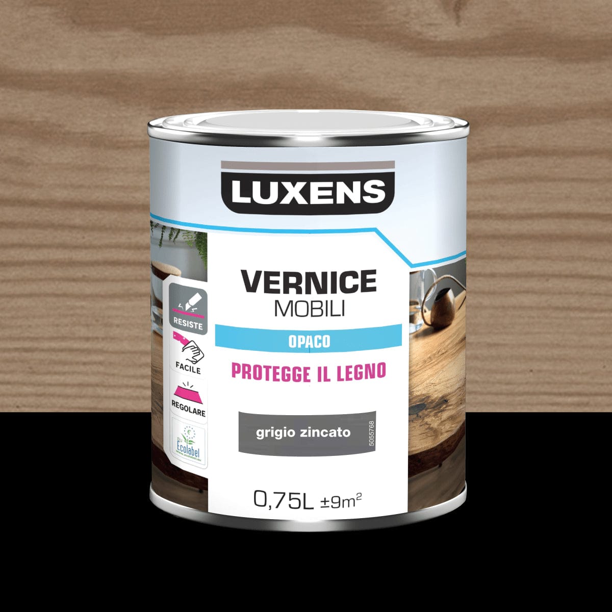 MATT GREY GALVANISED WOOD PAINT 0.75 L LUXENS