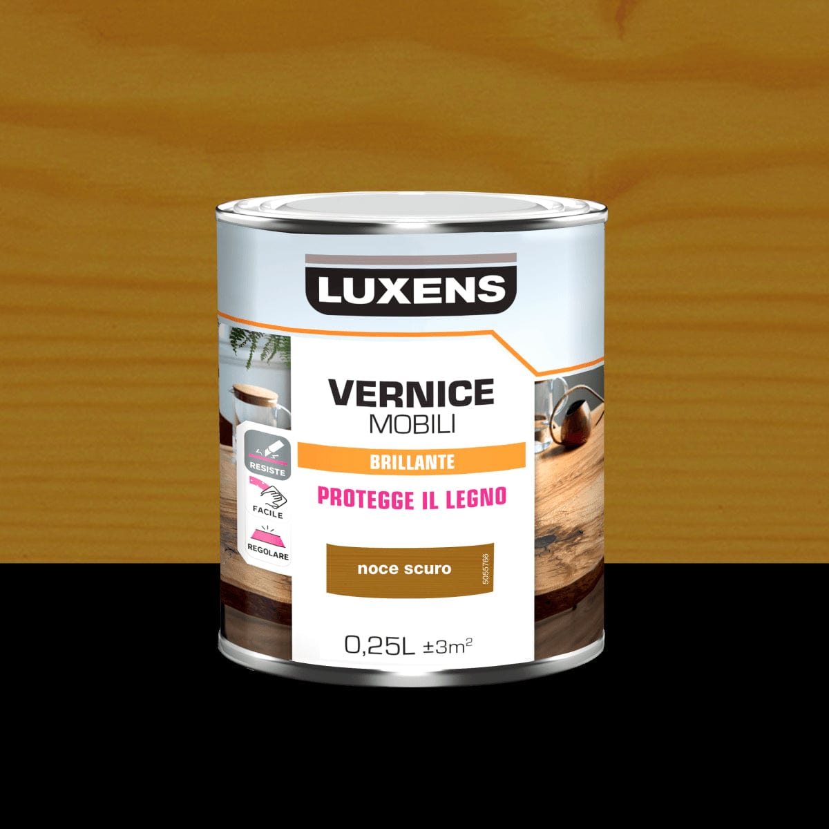 Bricocenter GLOSS DARK WALNUT WOOD VARNISH 0.25 LT LUXENS