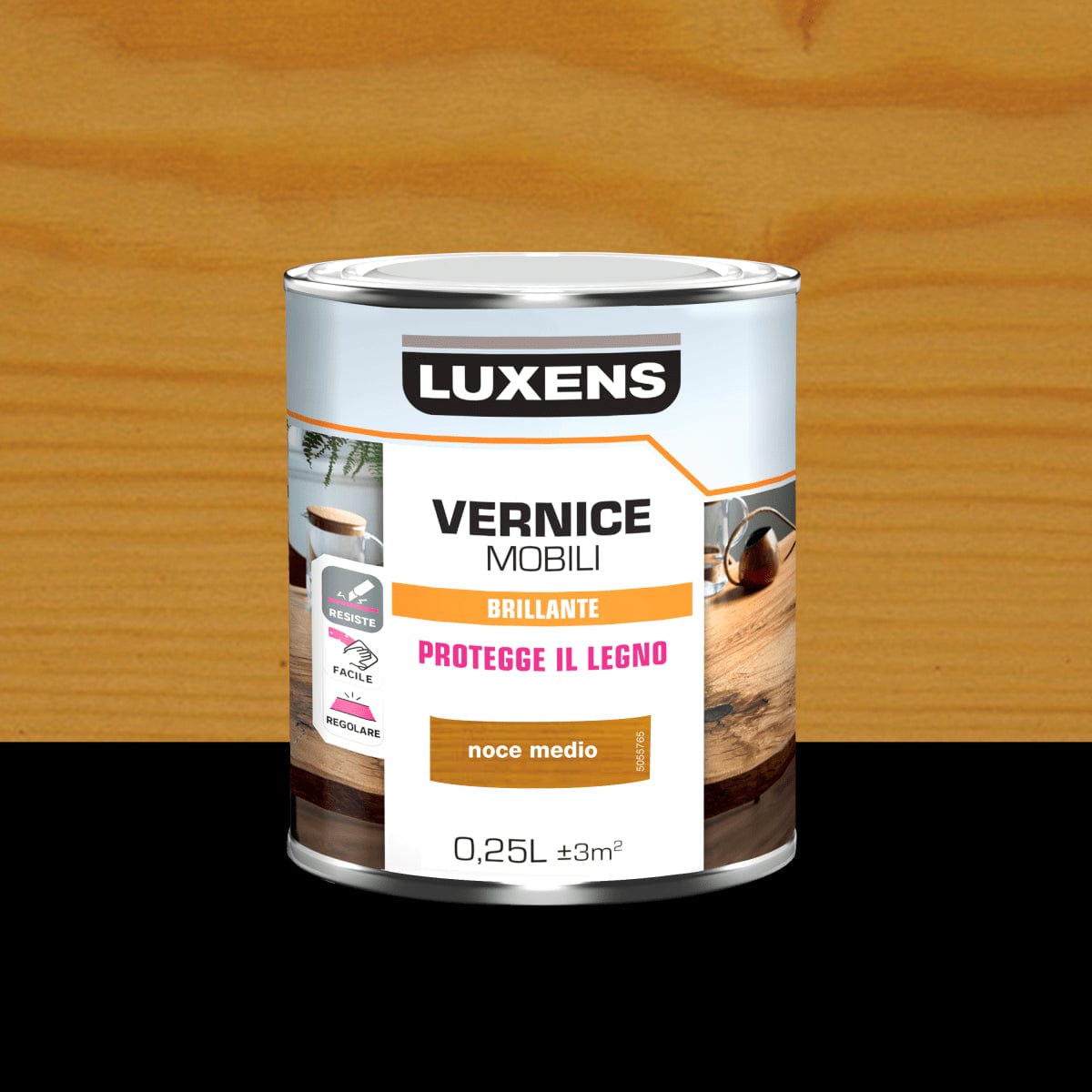 Bricocenter WOOD VARNISH WALNUT MEDIUM GLOSS 0.25 L LUXENS