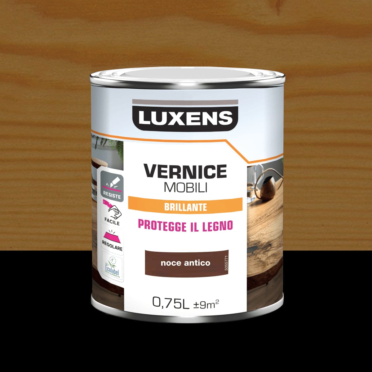 Bricocenter ANTIQUE WALNUT WOOD VARNISH 0.75 L LUXENS