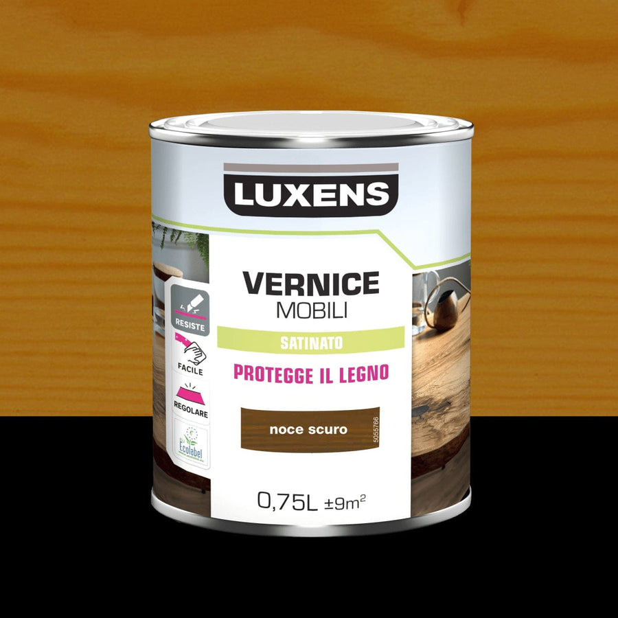 Bricocenter WOOD VARNISH DARK WALNUT SATIN 0.75 L LUXENS