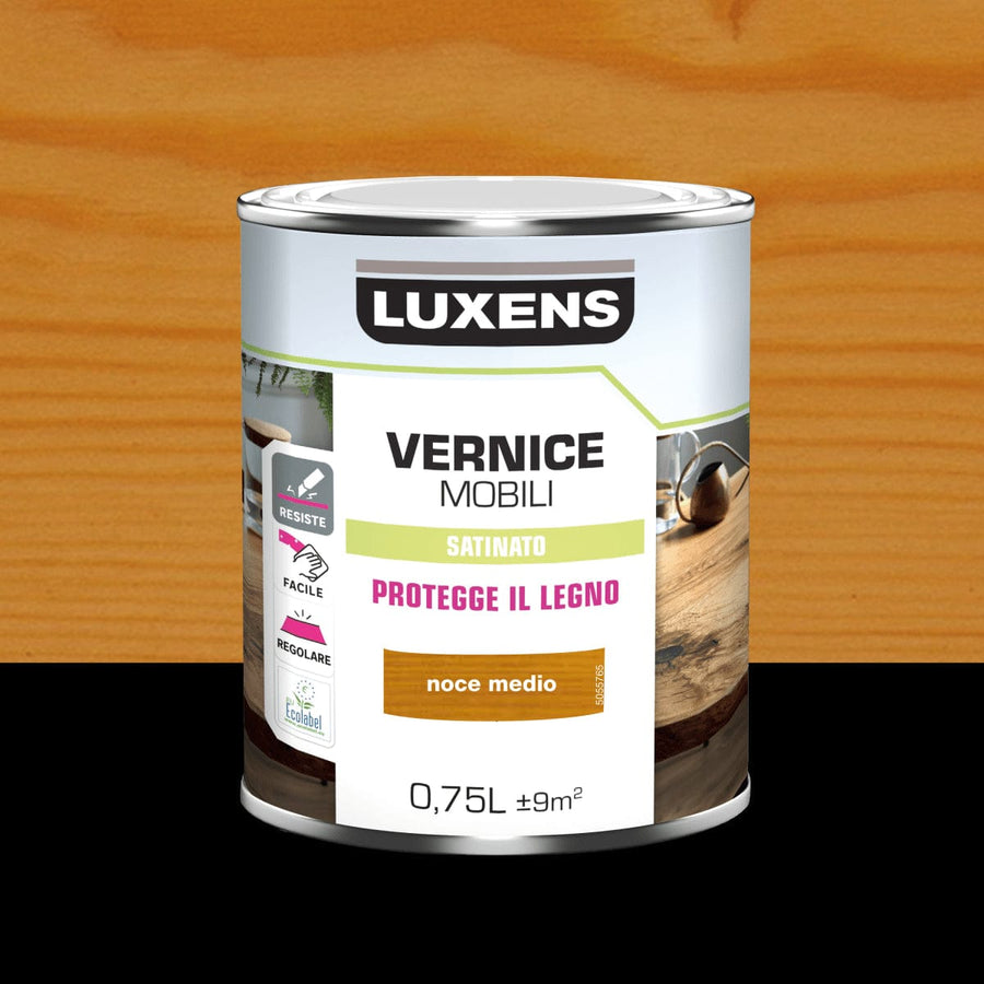 Bricocenter WOOD VARNISH MEDIUM WALNUT SATIN 0.75 L LUXENS