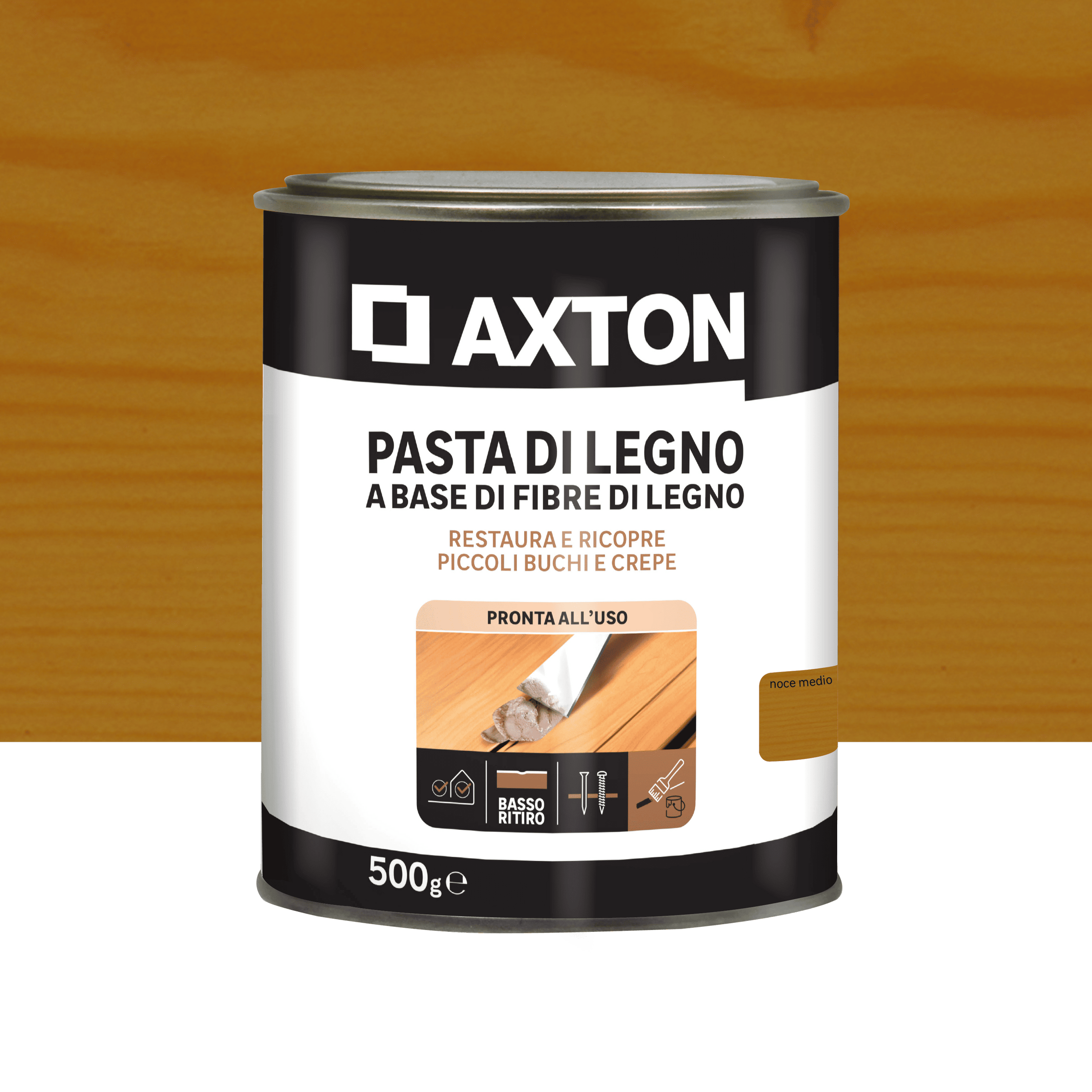 Axton wood filler paste, medium walnut, 500g