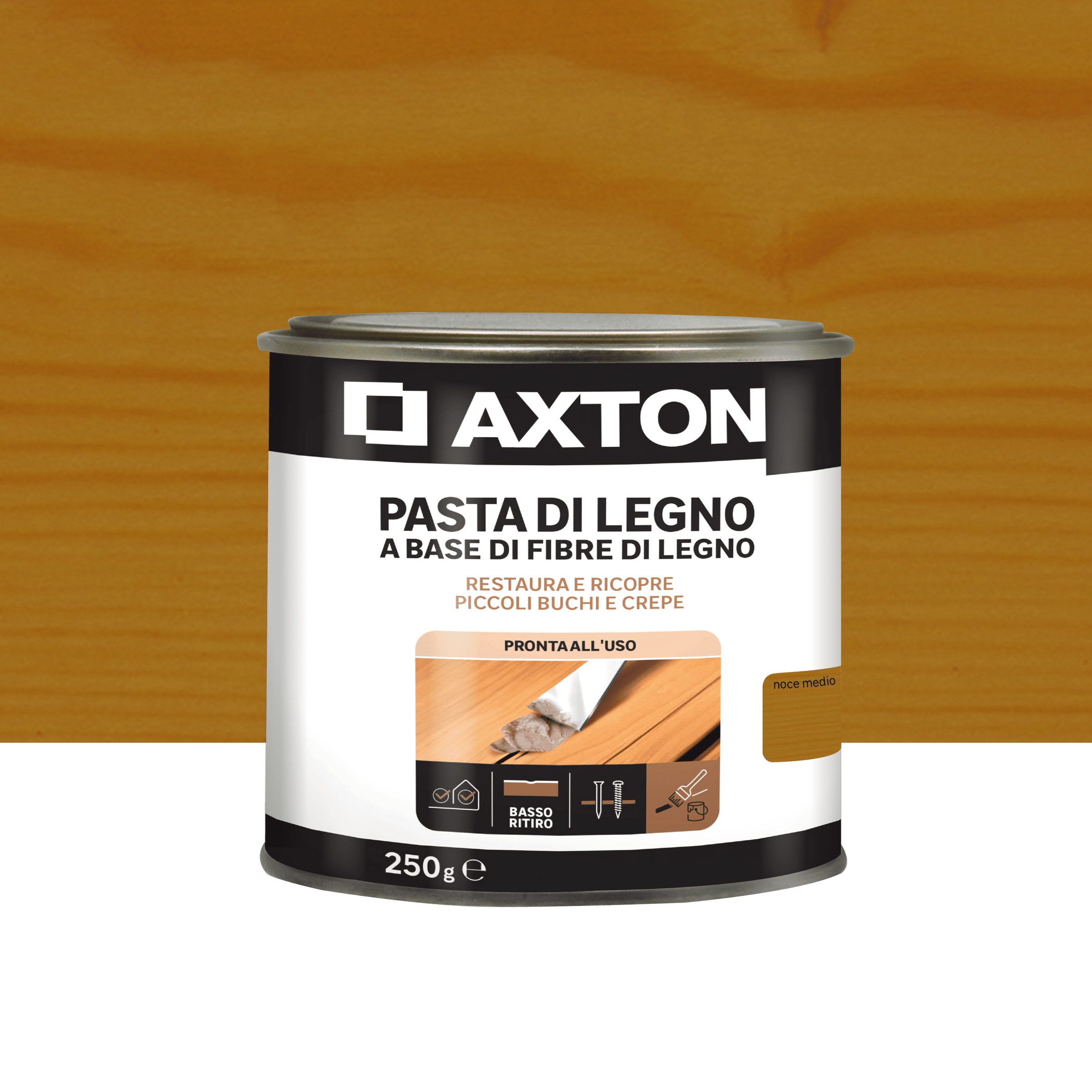 Axton wood filler paste, medium walnut, 250g