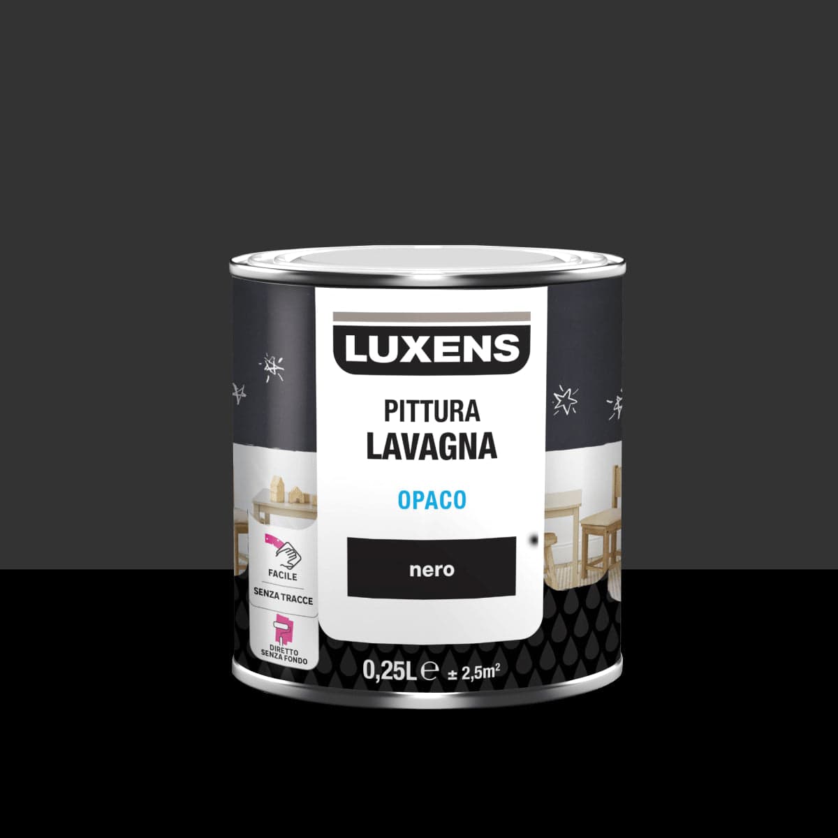 Bricocenter LUXENS BLACK MATT CHALKBOARD PAINT 250ML