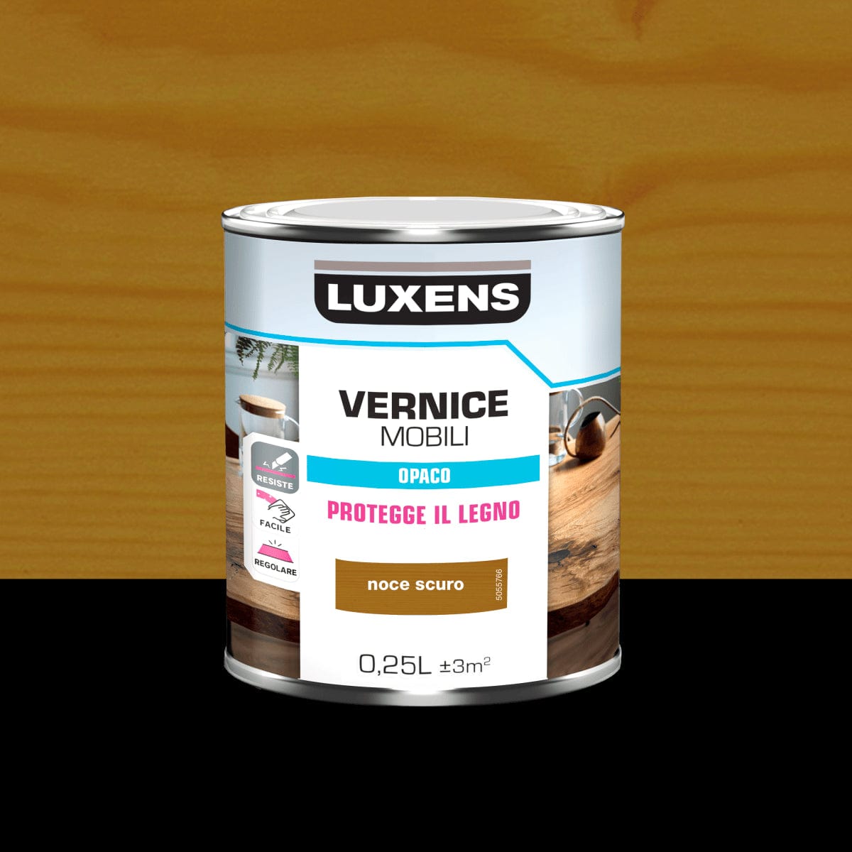 Bricocenter WOOD VARNISH DARK WALNUT MATT 0.25 L LUXENS