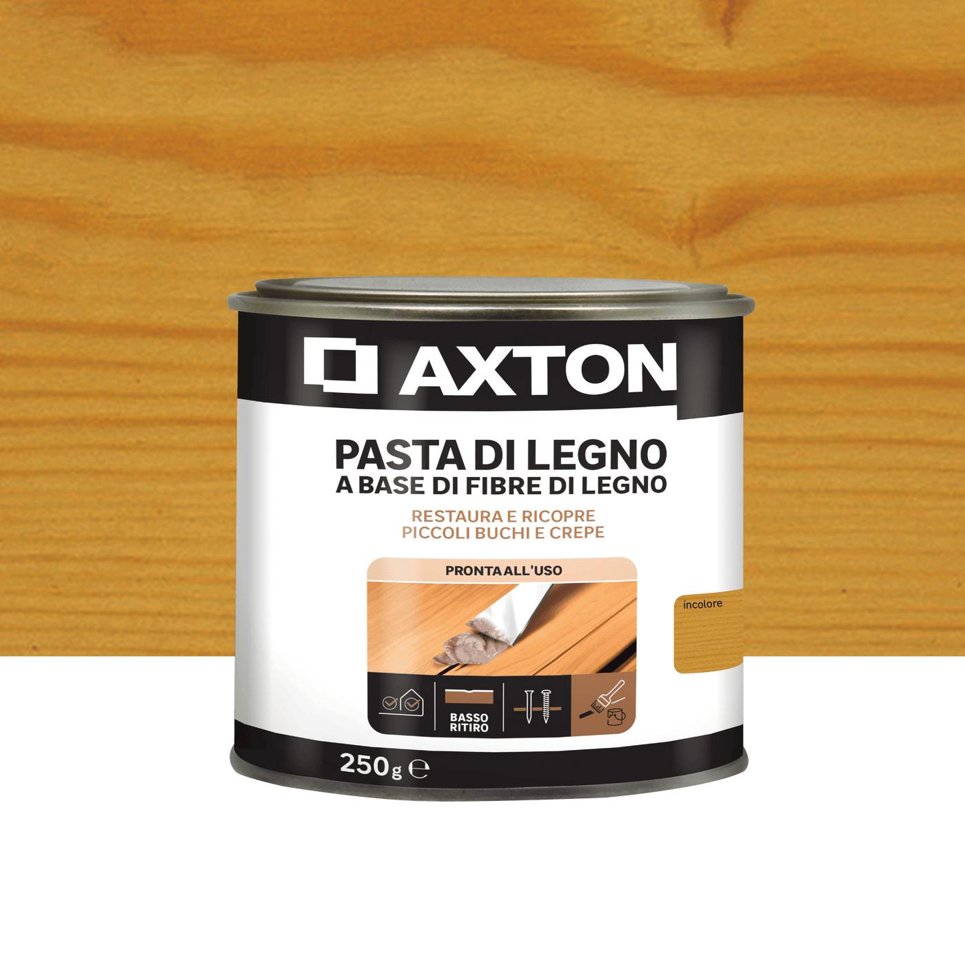 Axton wood filler paste, colourless, 250g