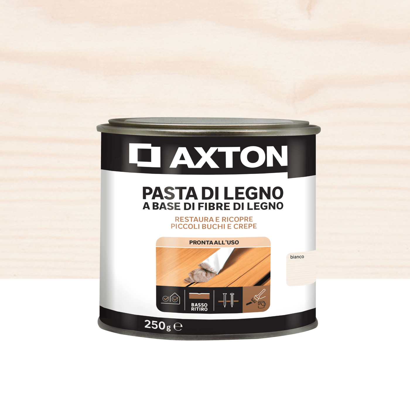 Axton wood filler paste, white, 250g