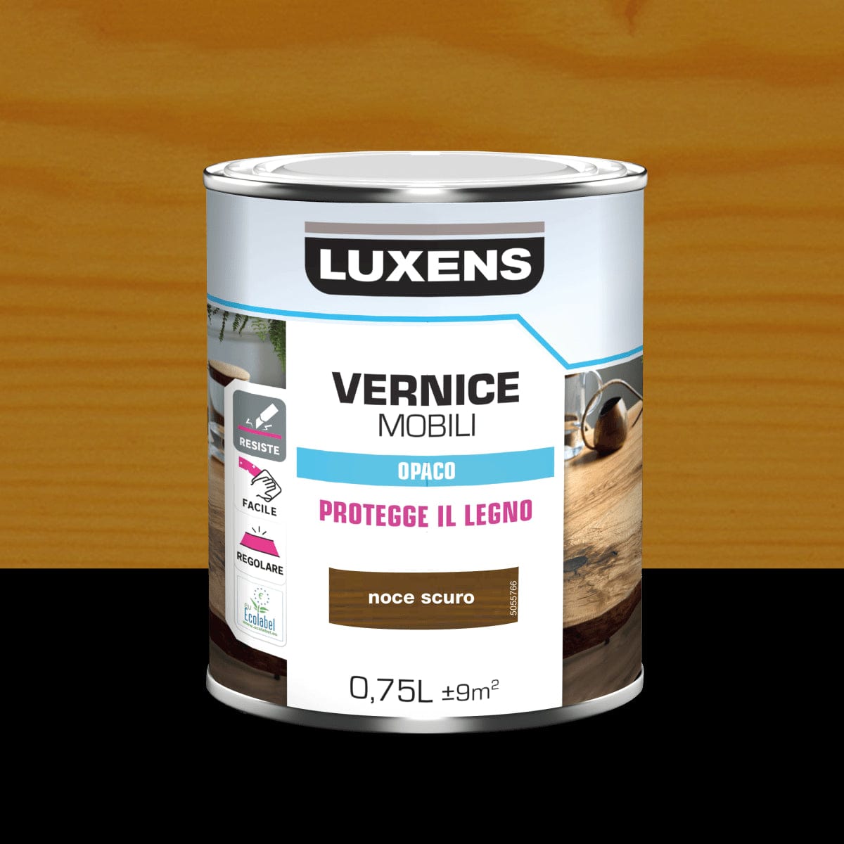 Bricocenter WOOD VARNISH DARK WALNUT MATT 0.75 L LUXENS