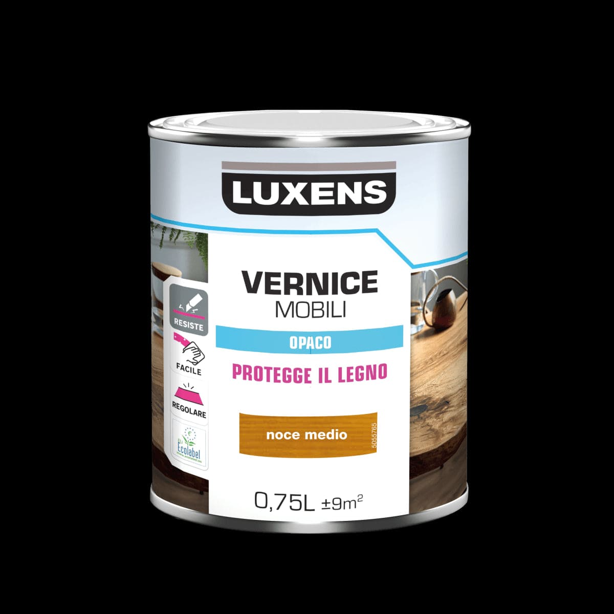 Bricocenter MATT MEDIUM WALNUT WOOD VARNISH 0.75 L LUXENS