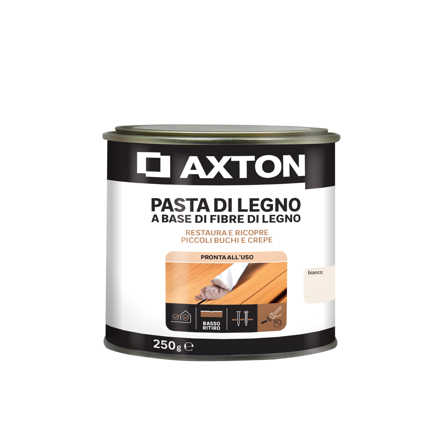 Axton wood filler paste, white, 250g