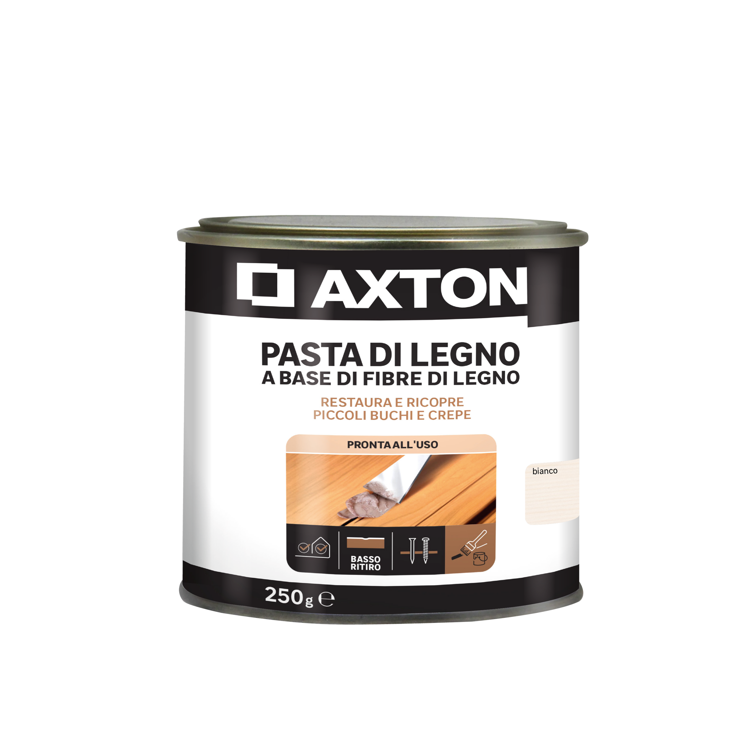 Axton wood filler paste, white, 250g