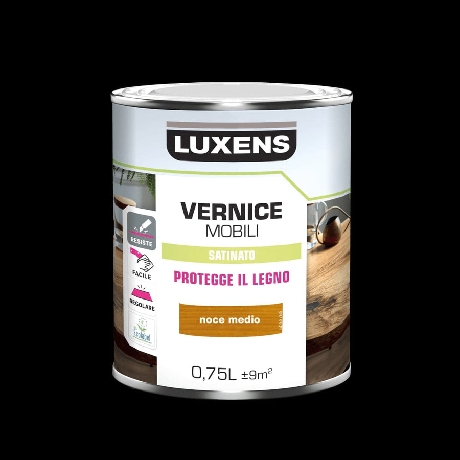 Bricocenter WOOD VARNISH MEDIUM WALNUT SATIN 0.75 L LUXENS